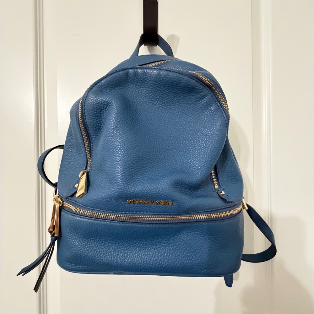 Michael Kors Blue Leather Backpack